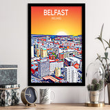 Belfast Ireland Art Sunset  Art Print, City Art Print, Framed Art Print Wall Art Home Decor, Framed Picture