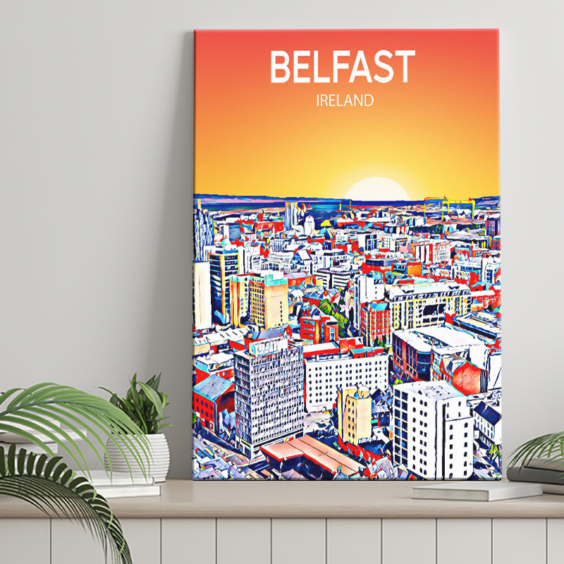 Belfast Ireland Art Sunset  Art Print ,City Art Print, Large Canvas, Canvas Print Wall Art Home Decor