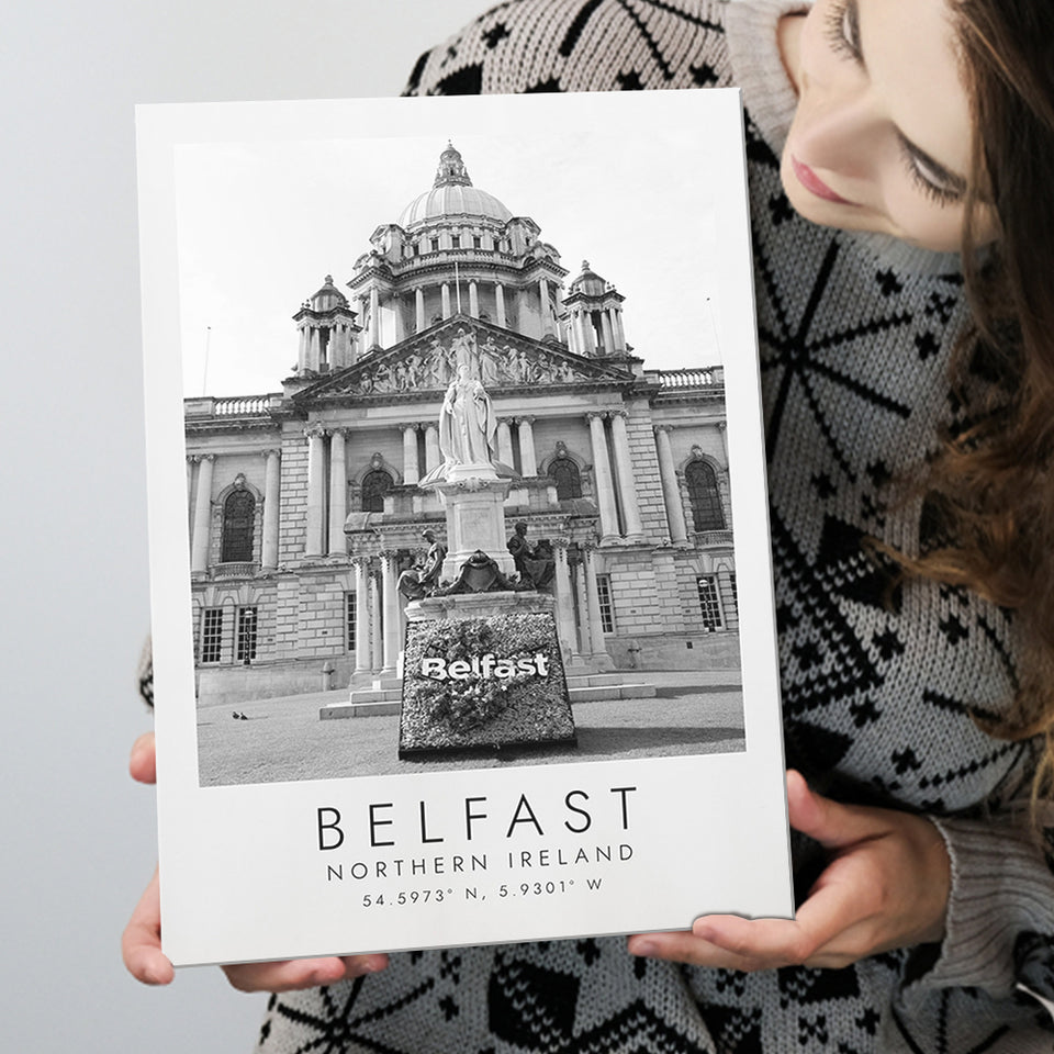 Belfast, Northern Ireland Black And White Art Canvas Prints Wall Art Home Decor