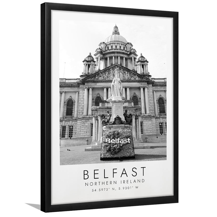 Belfast, Northern Ireland Black And White Art Framed Art Prints Wall Art Decor, Framed Picture
