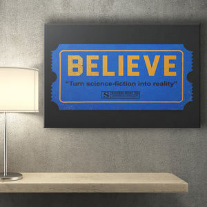 Believe Turn Science Fiction Into Reality Canvas Prints Wall Art - Painting Canvas,Office Business Motivation Art, Wall Decor