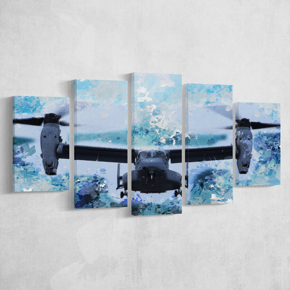Bell Boeing V 22 Osprey 5 Pieces Canvas Prints Wall Art Decor - Painting Canvas, Mixed Canvas, Multi Panels