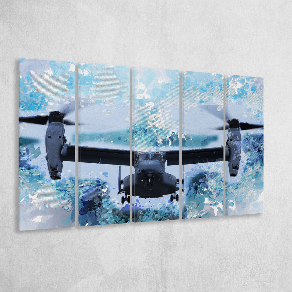 Bell Boeing V 22 Osprey 5 Piece B Canvas Prints Wall Art Decor, Multi Panels,Large Canvas, Home Decor