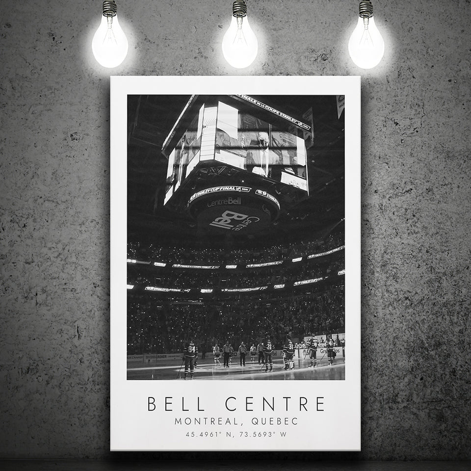 Bell Centre Montreal Canadiens Ice Hockey Lovers Black And White Art Canvas Prints Wall Art Home Decor