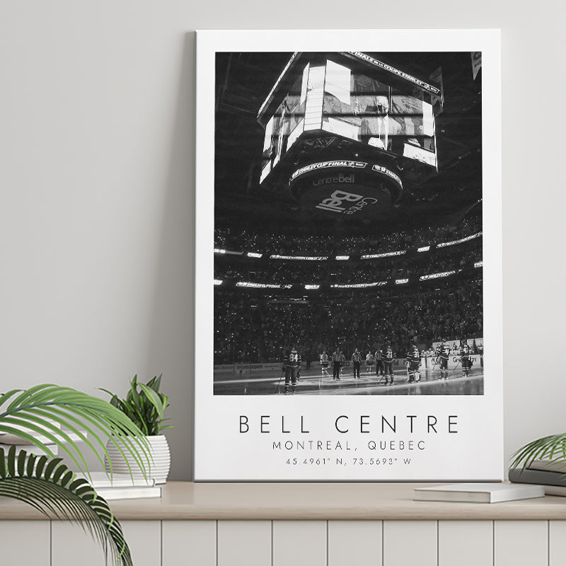 Bell Centre Montreal Canadiens Ice Hockey Lovers Black And White Art Canvas Prints Wall Art Home Decor