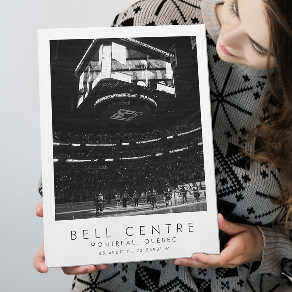 Bell Centre Montreal Canadiens Ice Hockey Lovers Black And White Art Canvas Prints Wall Art Home Decor