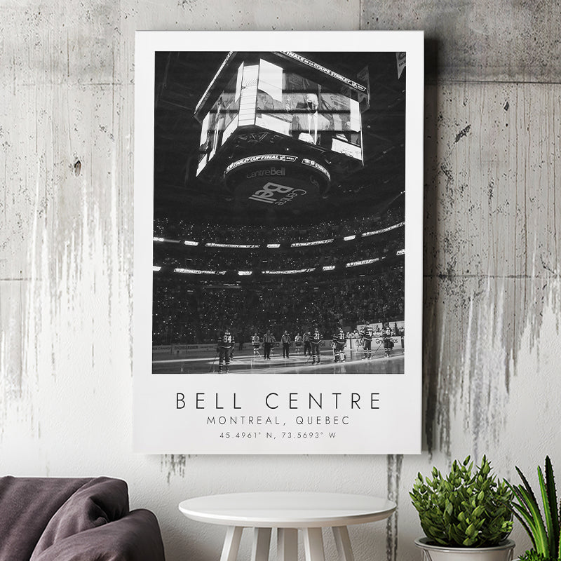 Bell Centre Montreal Canadiens Ice Hockey Lovers Black And White Art Canvas Prints Wall Art Home Decor