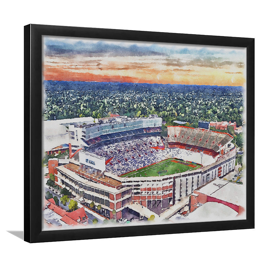 Ben Hill Griffin Stadium Florida Gators Stadium Watercolor, Sport Prints Fan Gift, Framed Art Prints Wall Art Decor