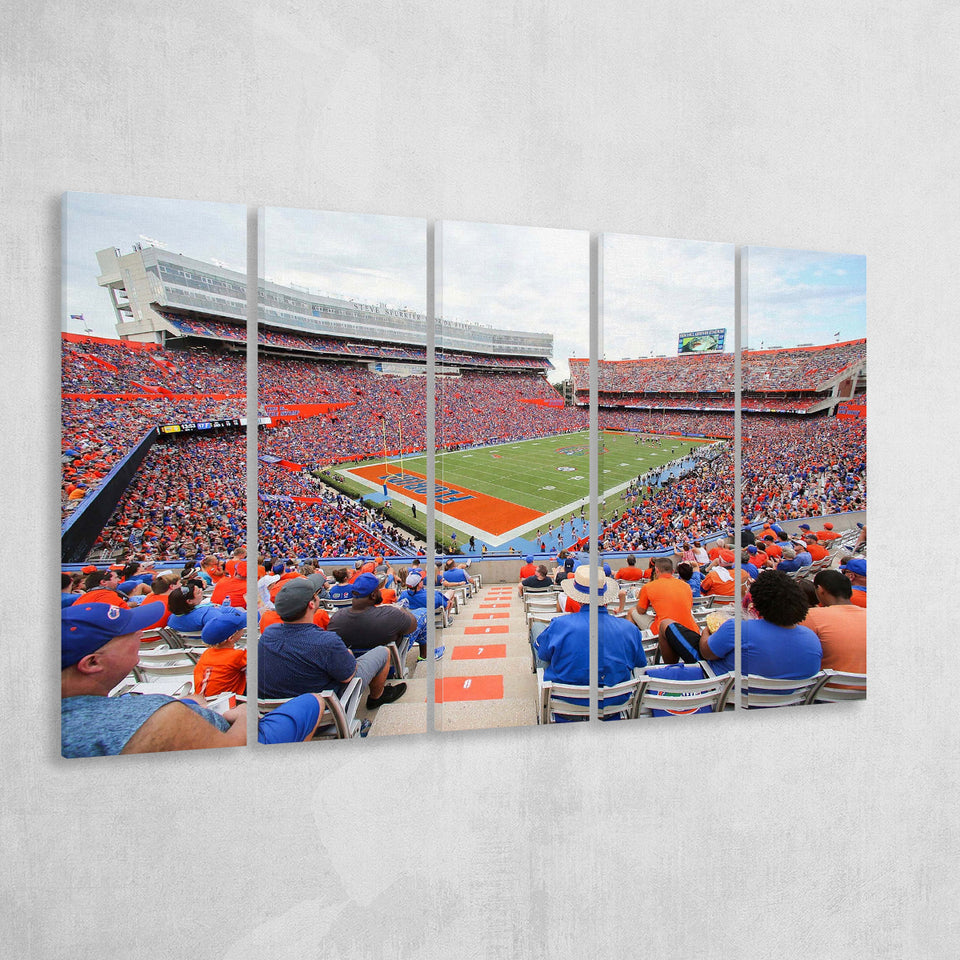 Ben Hill Griffin Stadium Canvas Prints Florida Gators Wall Art,Multi Panels B,Sport Stadium Art Prints, Fan Gift