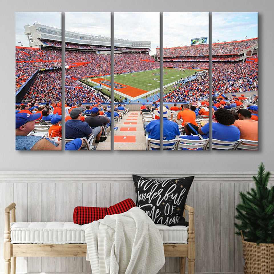 Ben Hill Griffin Stadium Canvas Prints Florida Gators Wall Art,Multi Panels B,Sport Stadium Art Prints, Fan Gift