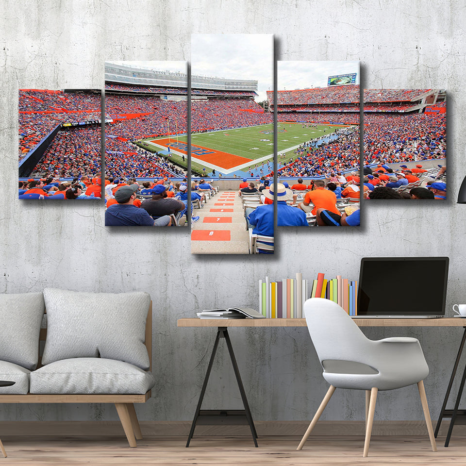 Ben Hill Griffin Stadium Canvas Prints Florida Gators Wall Art,Multi Panels,Sport Stadium Art Prints, Fan Gift