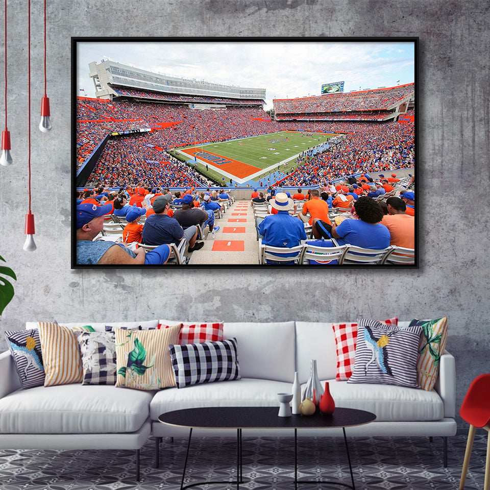 Ben Hill Griffin Stadium Framed Canvas Prints Florida Gators Wall Art,Sport Stadium Art Prints, Fan Gift