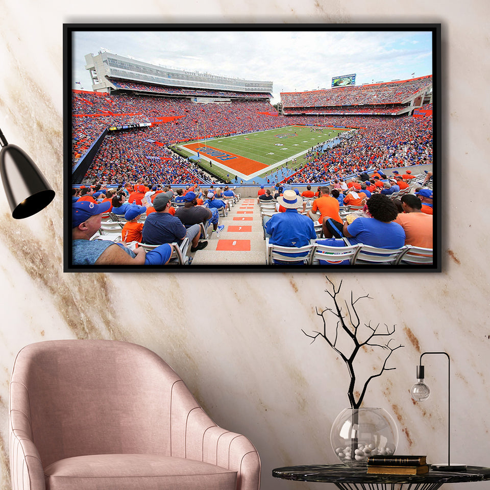 Ben Hill Griffin Stadium Framed Canvas Prints Florida Gators Wall Art,Sport Stadium Art Prints, Fan Gift