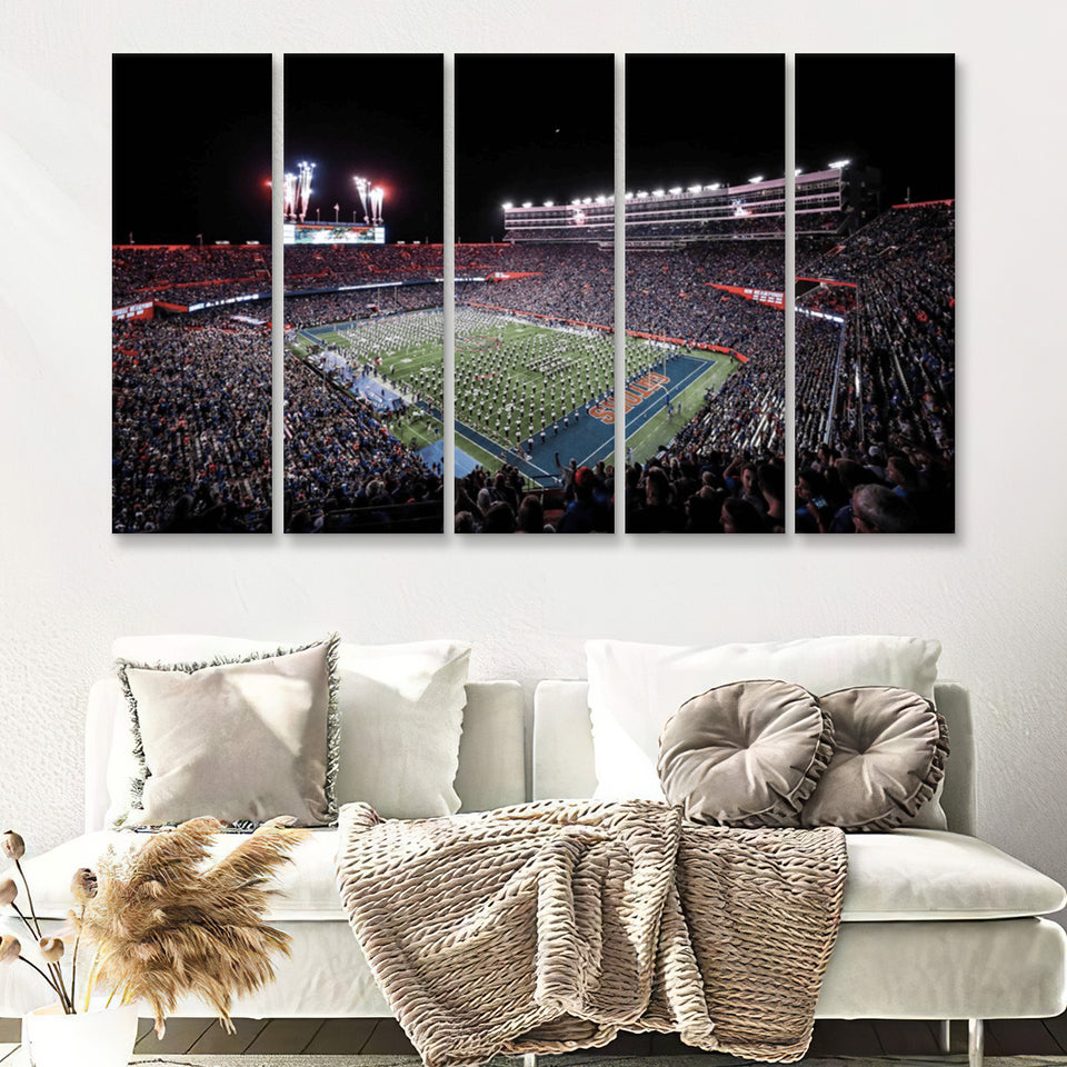 Ben Hill Griffin Stadium 5 Pieces B Canvas Prints Wall Art - Painting Canvas, Multi Panels,5 Panel, Wall Decor