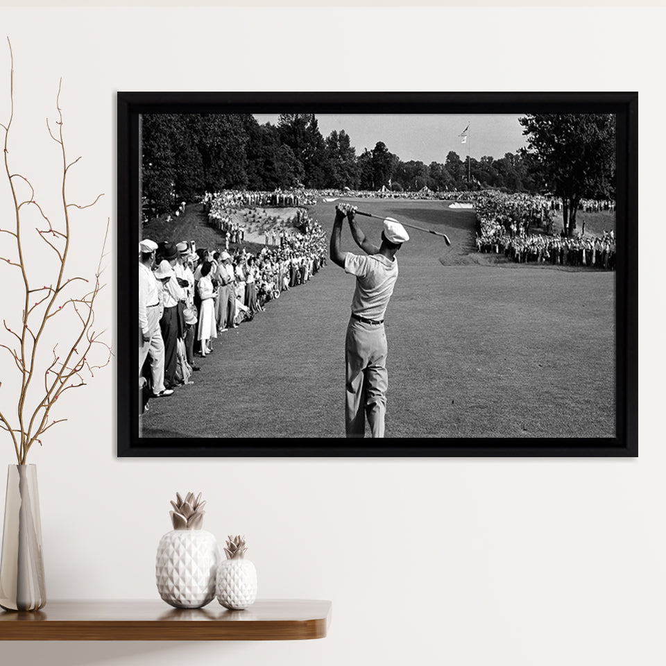 Ben Hogan Famous Golf Shot Framed Canvas Prints Wall Art - Painting Canvas, Home Decor, Framed Art, Prints For Sale