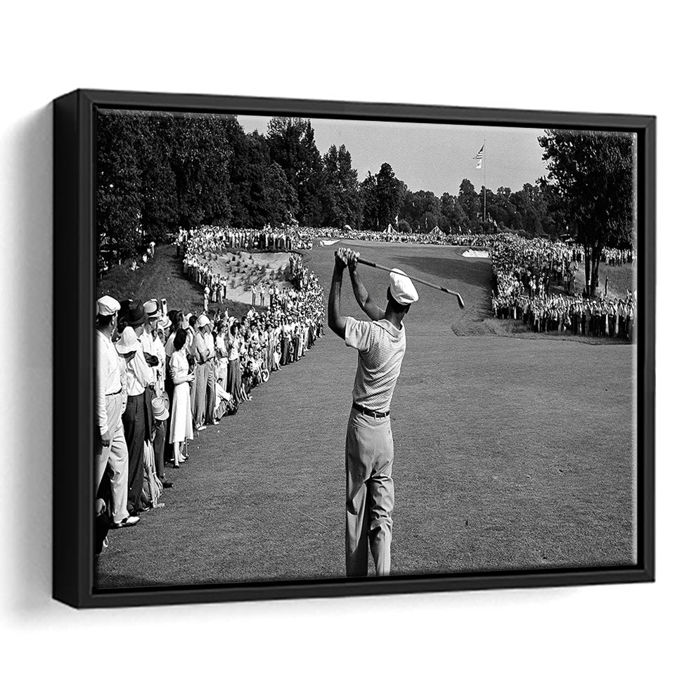 Ben Hogan Famous Golf Shot Framed Canvas Prints Wall Art - Painting Canvas, Home Decor, Framed Art, Prints For Sale