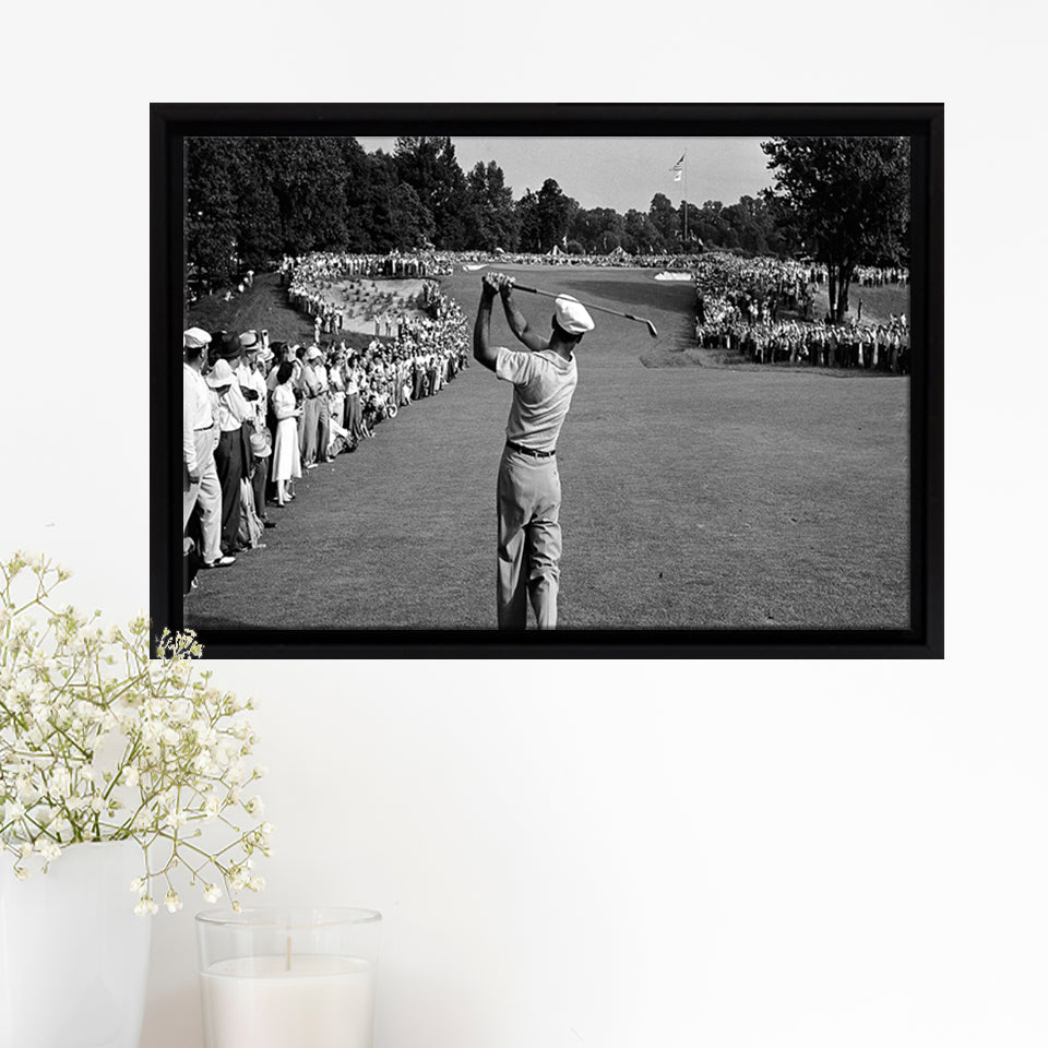 Ben Hogan Famous Golf Shot Framed Canvas Prints Wall Art - Painting Canvas, Home Decor, Framed Art, Prints For Sale