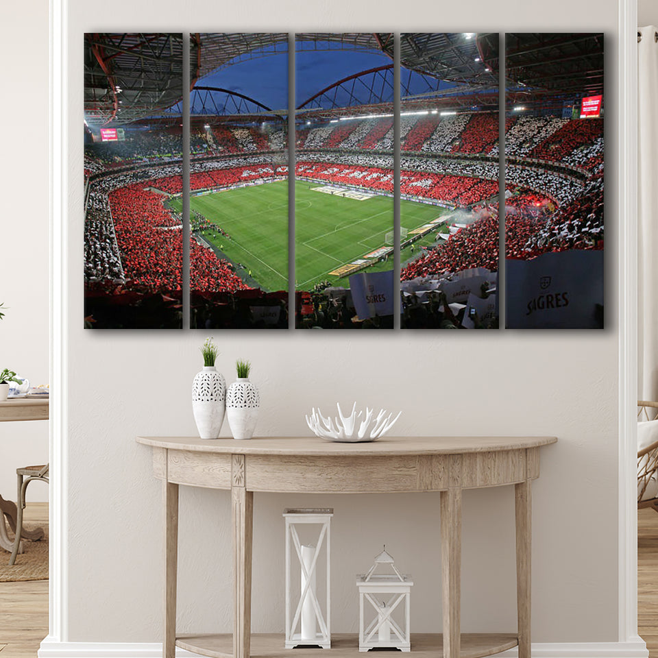 Benfica Stadium, Stadium Canvas, Sport Art, Gift for him, Multi Panels B, Canvas Prints Wall Art Decor