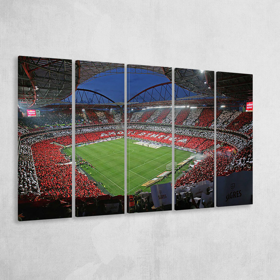 Benfica Stadium, Stadium Canvas, Sport Art, Gift for him, Multi Panels B, Canvas Prints Wall Art Decor