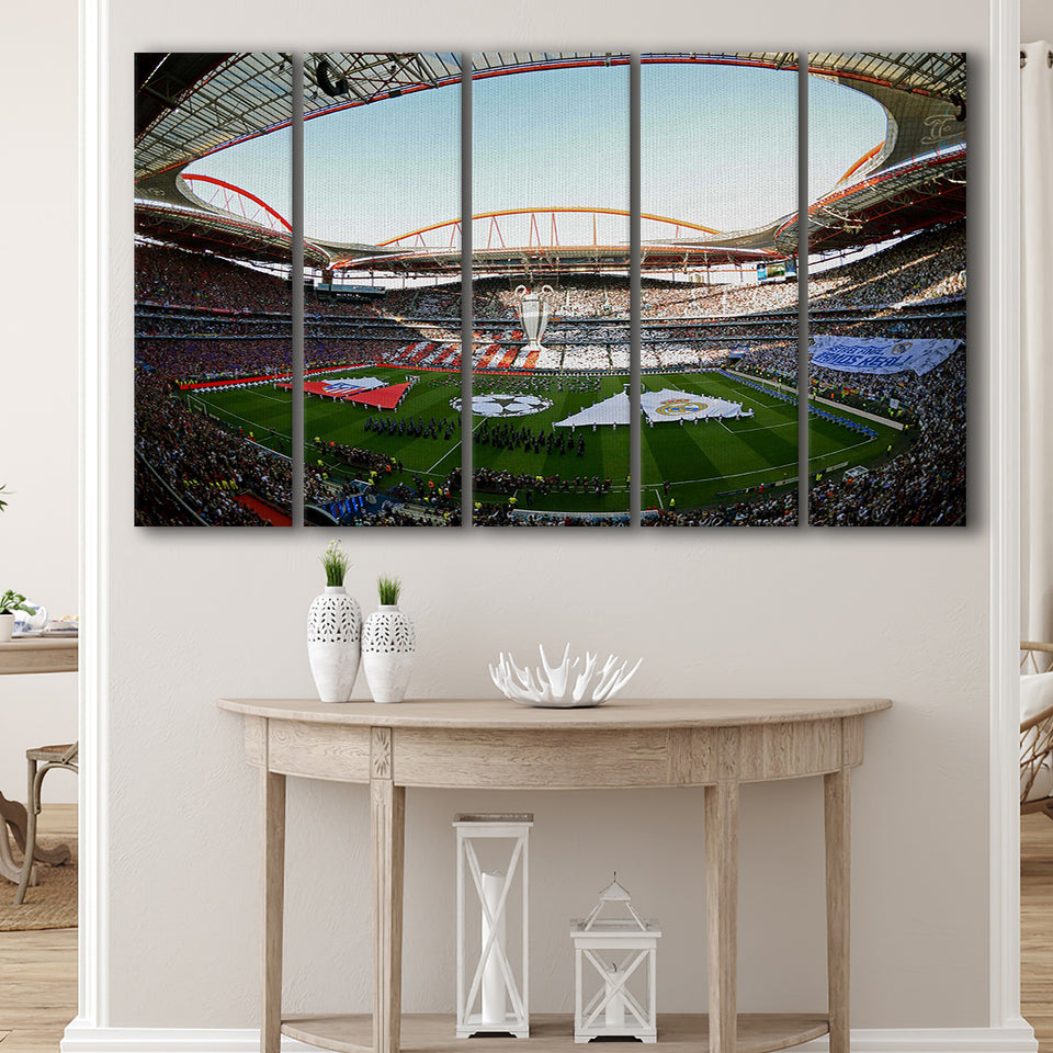 Benfica World Soccer Stadium, Stadium Canvas, Sport Art, Gift for him, Multi Panels B, Canvas Prints Wall Art Decor