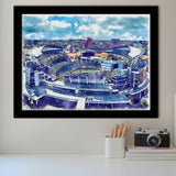 Bengals Football Stadium Paul Brown Stadium Watercolor, Sport Prints Fan Gift, Framed Art Prints Wall Art Decor