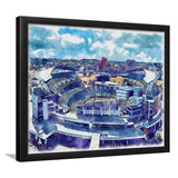 Bengals Football Stadium Paul Brown Stadium Watercolor, Sport Prints Fan Gift, Framed Art Prints Wall Art Decor