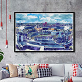 Bengals Football Stadium Paul Brown Stadium Watercolor, Sport Prints Fan Gift, Framed Art Prints Wall Art Decor