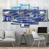 Bengals Football Stadium Paul Brown Stadium Watercolor, 5 Pieces, Multi Panel Canvas Prints Wall Art Decor