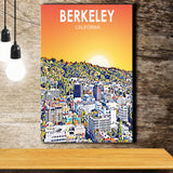 Berkeley California Art Sunset Landscape Print ,City Art Print, Large Canvas, Canvas Print Wall Art Home Decor