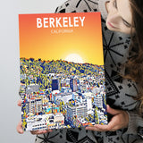 Berkeley California Art Sunset Landscape Print ,City Art Print, Large Canvas, Canvas Print Wall Art Home Decor