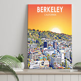 Berkeley California Art Sunset Landscape Print ,City Art Print, Large Canvas, Canvas Print Wall Art Home Decor