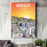 Berkeley California Art Sunset Landscape Print ,City Art Print, Large Canvas, Canvas Print Wall Art Home Decor