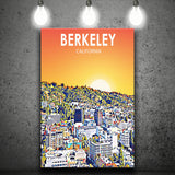 Berkeley California Art Sunset Landscape Print ,City Art Print, Large Canvas, Canvas Print Wall Art Home Decor