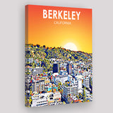 Berkeley California Art Sunset Landscape Print ,City Art Print, Large Canvas, Canvas Print Wall Art Home Decor