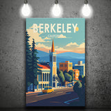 Berkeley California Retro Art Print ,City Art Print, Large Canvas, Canvas Print Wall Art Home Decor