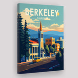 Berkeley California Retro Art Print ,City Art Print, Large Canvas, Canvas Print Wall Art Home Decor