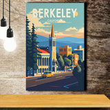 Berkeley California Retro Art Print ,City Art Print, Large Canvas, Canvas Print Wall Art Home Decor