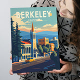Berkeley California Retro Art Print ,City Art Print, Large Canvas, Canvas Print Wall Art Home Decor