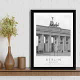Berlin Germany 1 Black And White Art Framed Canvas Prints Wall Art Home Decor, Floating Frame