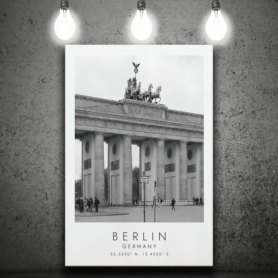 Berlin Germany 1 Black And White Art Canvas Prints Wall Art Home Decor