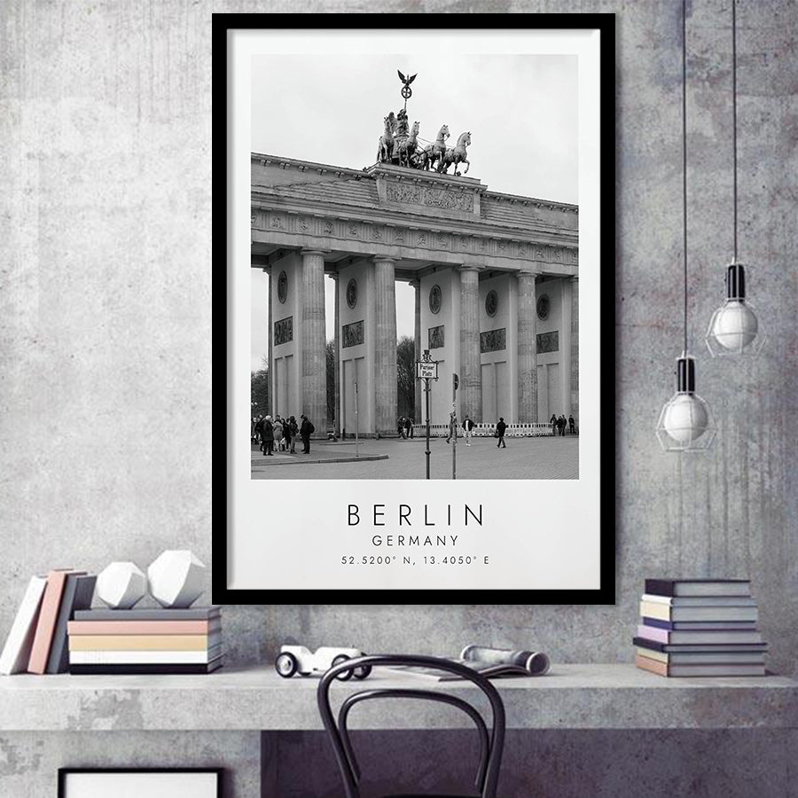 Berlin Germany 1 Black And White Art Framed Art Prints Wall Art Decor, Framed Picture
