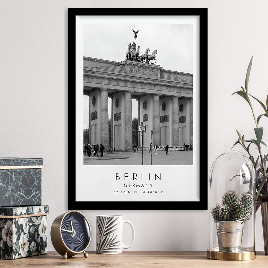 Berlin Germany 1 Black And White Art Framed Art Prints Wall Art Decor, Framed Picture
