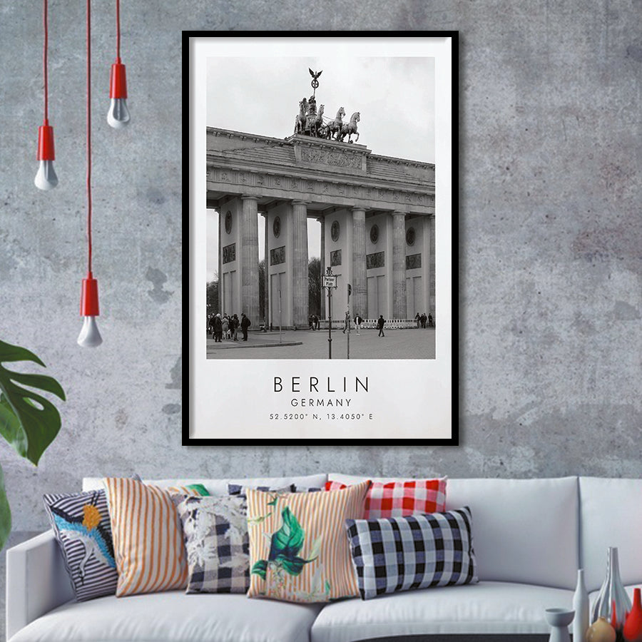 Berlin Germany 1 Black And White Art Framed Art Prints Wall Art Decor, Framed Picture