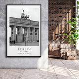 Berlin Germany 1 Black And White Art Framed Canvas Prints Wall Art Home Decor, Floating Frame