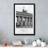 Berlin Germany 1 Black And White Art Framed Canvas Prints Wall Art Home Decor, Floating Frame