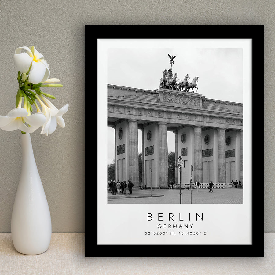 Berlin Germany 1 Black And White Art Framed Art Prints Wall Art Decor, Framed Picture
