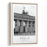 Berlin Germany 1 Black And White Art Framed Canvas Prints Wall Art Home Decor, Floating Frame