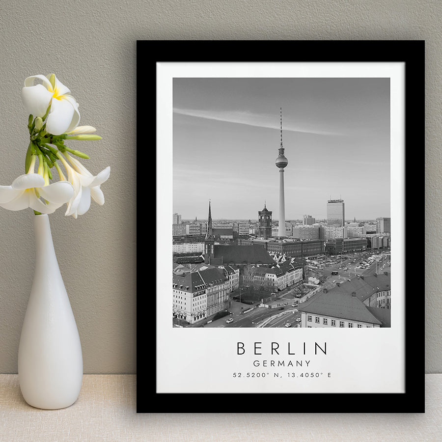 Berlin Germany Black And White Art Framed Art Prints Wall Art Decor, Framed Picture