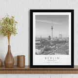 Berlin Germany Black And White Art Framed Canvas Prints Wall Art Home Decor, Floating Frame