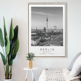 Berlin Germany Black And White Art Framed Canvas Prints Wall Art Home Decor, Floating Frame